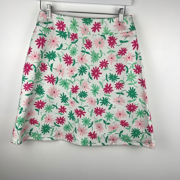 Josephine Chaus Dresses & Skirts - Josephine Chaus Womens White Pink Green Floral Daisy A-Line Mini Skirt Size 6